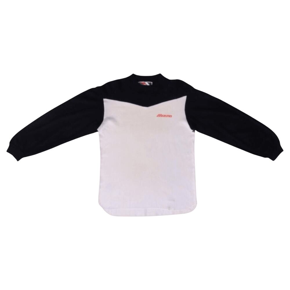 Vintage Mizuno Made In Japan Long Sleeve Baseball T Shirt White Navy M